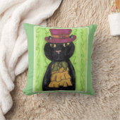 トップハットヴィンテージキャットキュートドードルアートおもしろい クッション (ブランケット)