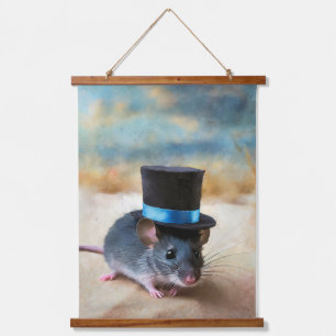 トップハット付きカントリースクワイアマウス 吊り下げ型タペストリー