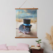 トップハット付きカントリースクワイアマウス 吊り下げ型タペストリー (寝室)