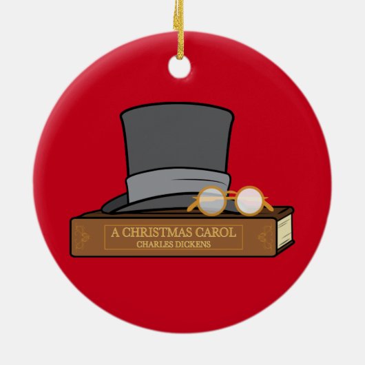 トップハット付きクリスマスカロル セラミックオーナメント (裏面)