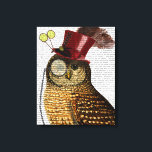 トップハット付きフクロウ キャンバスプリント<br><div class="desc">ペット</div>