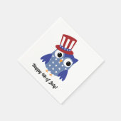 トップハット付き可愛い愛国フクロウ7月4日 スタンダードカクテルナプキン (角)