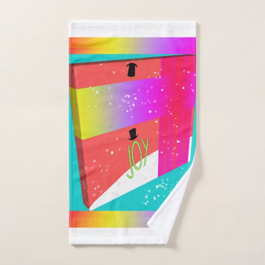 トップハット付き虹の喜び ハンドタオル (ハンドタオル)