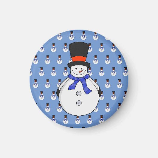 トップハット付雪だるま マグネット (正面)