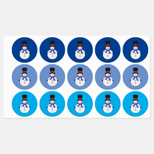 トップハット付雪だるま ラベル (シート)