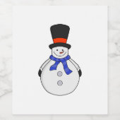 トップハット付雪だるま ワインラベル (シングルラベル)
