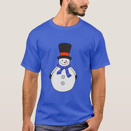 トップハット付雪だるま Tシャツ (正面)