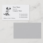 トップハット猫ヴィンテージアートビジネスカード 名刺 (正面/裏面)