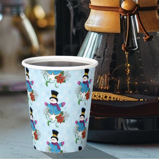 トップハット雪だるま 紙コップ