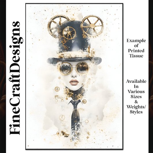 トップハット&ゴーグルQ2デカップスティームパンクメス 薄葉紙