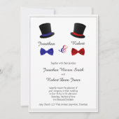 トップハット&ボウタイゲイ結婚式招待状 招待状 (正面)