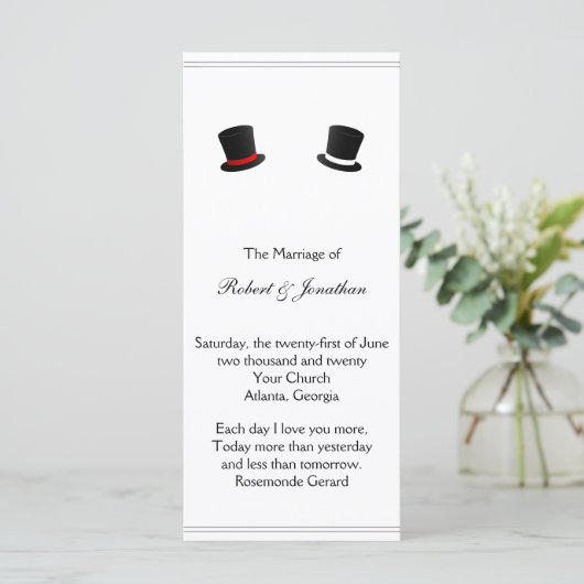 トップハット&ボウタイゲイ結婚式 プログラム (スタンド正面)