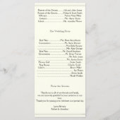 トップハット&ボウタイゲイ結婚式 プログラム (裏面)