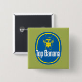 トップバナナ2インチスクエアボタン 缶バッジ (正面&裏面)
