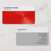 トップパネル – 同心円リングや輪 – 赤い名刺 名刺 (正面/裏面)