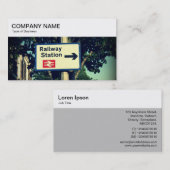 トップパネル – 鉄道駅の看板ビジネスカード 名刺 (正面/裏面)
