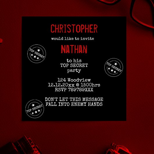 トップパーソナライズされたシークレットパーティー 招待状