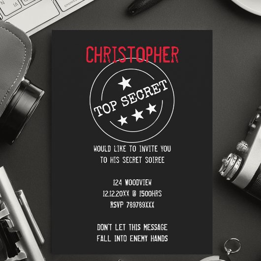 トップパーソナライズされたシークレットパーティー 招待状