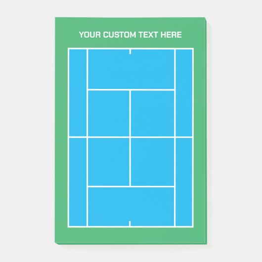 トップビューテニスコートのレイアウトレッスンのメモ ポストイット (正面)