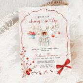 トップピンクエレガントの赤ちゃんシャワーの水彩さくらんぼ 招待状