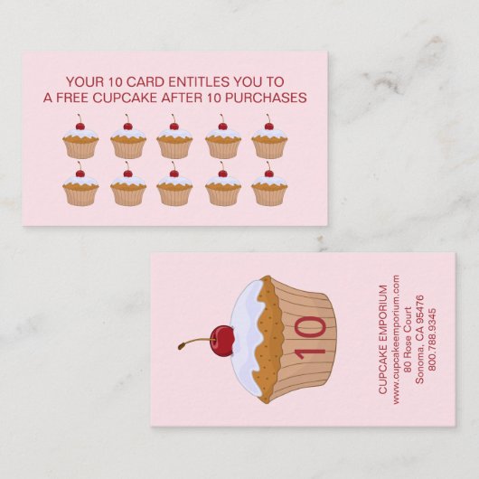 トップフリーさくらんぼ入りカップケーキ ロイヤリティカード (正面/裏面)