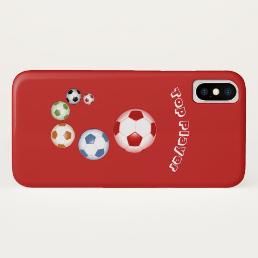 トッププレイヤーのサッカーボール Case-Mate iPhoneケース (裏面(横))