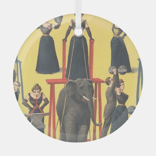 トップボディビルガールグラスオーナメント ガラスオーナメント (正面)