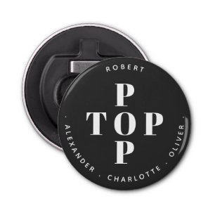 トップポップ・アートの父親のパパパーソナライズされたファミリ名 栓抜き