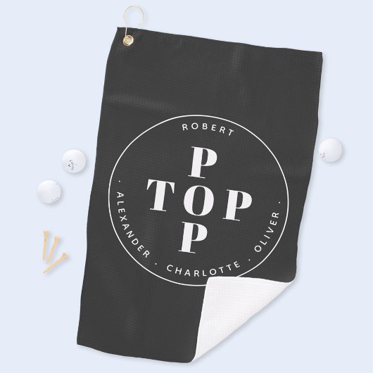 トップポップ・アートの父親パパパーソナライズされたファミリー名 ゴルフタオル