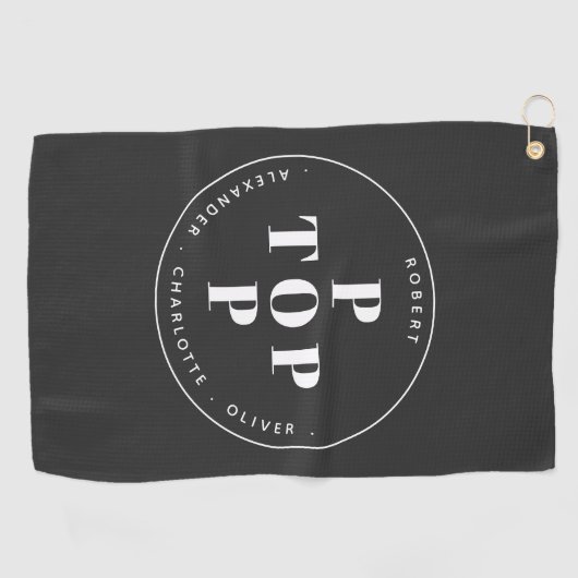 トップポップ・アートの父親パパパーソナライズされたファミリー名 ゴルフタオル (横)