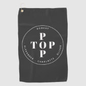 トップポップ・アートの父親パパパーソナライズされたファミリー名 ゴルフタオル (正面)