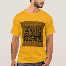 トップマンニースブラックブラウン金ゴールドTシャツ