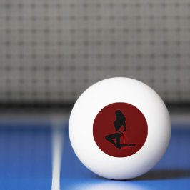 トップレスウーマンシルエットエンターテイメントダンサーレッド 卓球ボール