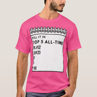 トップ最高の5バスケットボールオールタイムチームヤギ Tシャツ