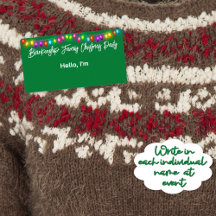 トップ縁どクリスマスライトパーティーシール名タグ