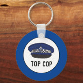 トップ警官。警官か巡査キーリング キーホルダー (正面)