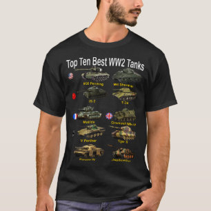 トップ10の最高の第2次世界大戦タンクSherman Panzer Panther Tig Tシャツ