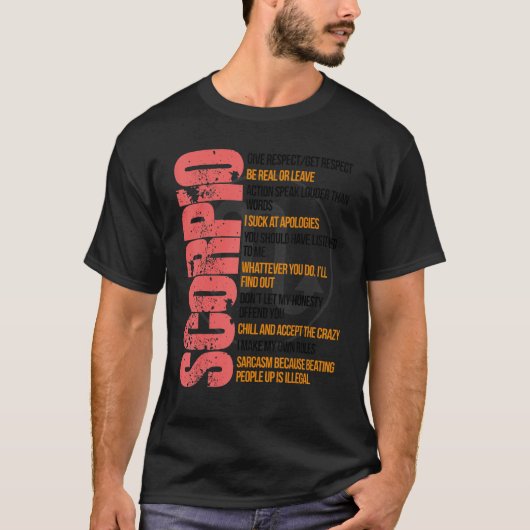 トップ10ルール蠍座誕生日蠍座ホロスコップ Tシャツ (正面)