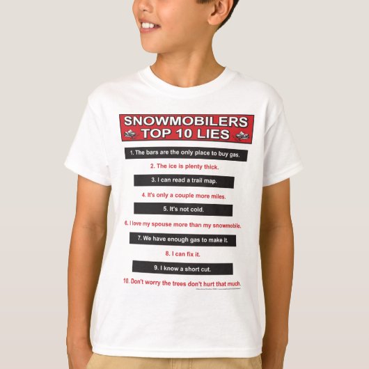 トップ10嘘 – 大 – 赤 Tシャツ (正面)