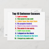 トップ10泳ぐ人の言い訳 ポストカード (正面/裏面)