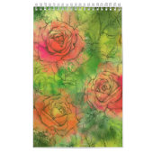 トップ12最も美しい花絵を描の芸術の移行 カレンダー (カバー)