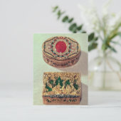 トップ:金ゴールドのスナッフボックスに様々な石を象嵌 ポストカード (スタンド正面)