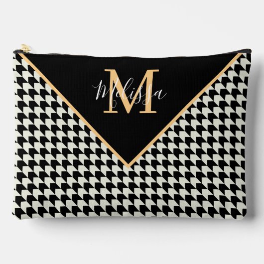 トッ千鳥格子のパーソナライズされたト袋 アクセサリーポーチ (正面)