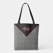 トッ千鳥格子のパーソナライズされたト袋 トートバッグ (裏面)