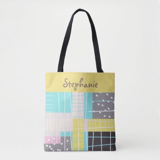 トテカスタムパーソナライズされた抽象芸術デザイン トートバッグ (正面)