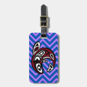 トテムタトゥーノースウエストコーストアラスカンオルカ ラゲッジタグ (正面縦)