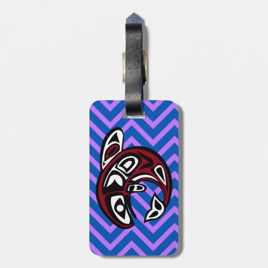 トテムタトゥーノースウエストコーストアラスカンオルカ ラゲッジタグ (裏面縦)