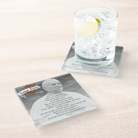 トトゥストゥスセントヨハネポールポープカトリック祈りの言葉 ガラスコースター (アングル)