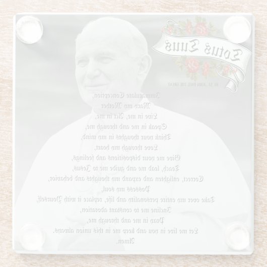 トトゥストゥスセントヨハネポールポープカトリック祈りの言葉 ガラスコースター (裏面)