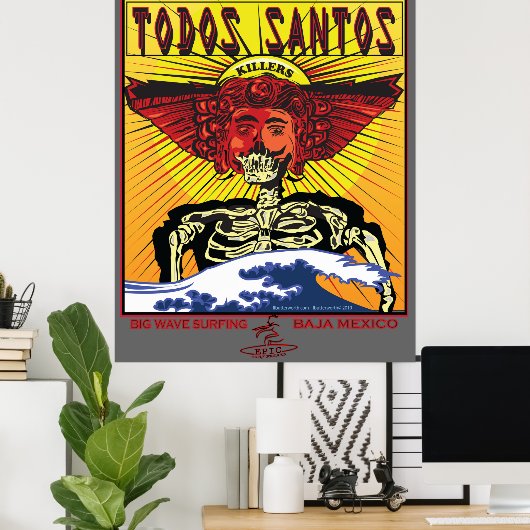トドスサントスバハメキシコサーフブレイクサーフィン ポスター (ホームオフィス)